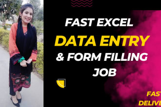 do fast excel data entry and form filling job