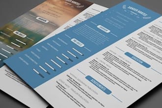 do professional resume design, CV design in editable format