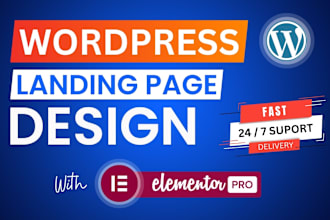 design responsive landing page or wordpress website with elementor pro
