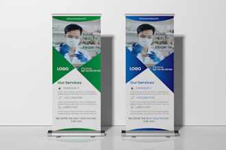 do professional  roll up banner, billboard design