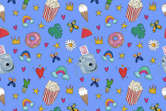 create seamless patterns in my doodle style