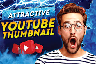 design eye catchy attractive youtube thumbnail