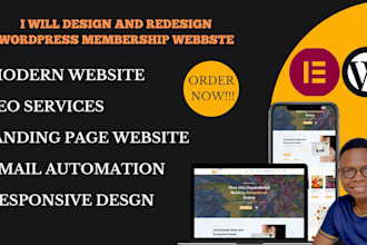 do wordpress membership website, landing page