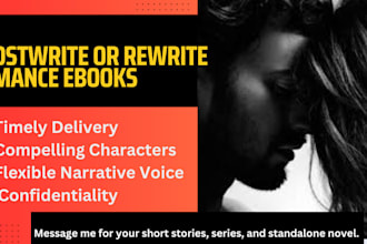 ghostwrite or rewrite romance ebook amazon kindle