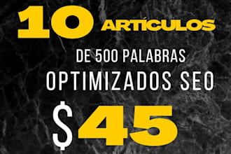 write SEO articles in spanish for your website artículos en español