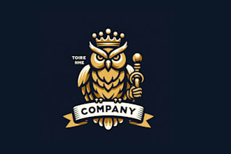 design an awesome owl king mascot logo design for your company
