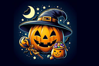 make unique pumpkin halloween mascot logo with express delivery