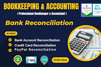 do bank reconciliation, bookkeeping, quickbooks online