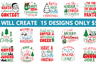 do unique christmas svg cut file design bundle for etsy and others