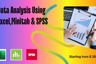 provide excel, minitab and spss data analysis