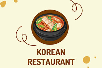 create a outstanding korean, bakery, restaurant and food logo design