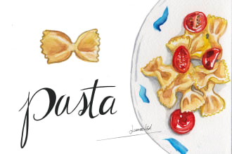 illustrate any food with traditional media