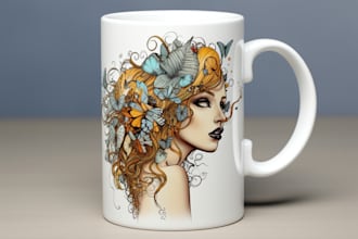 creative eye catching typography mug design