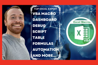 automatise excel macro, vba, formulas, dashboard and google spreadsheet work