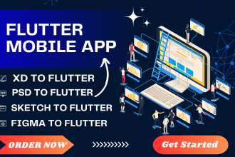 figma, xd, PSD design convert to responsive flutter app