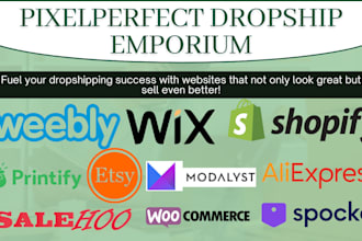 create shopify dropshipping store, shopify store design, wix ecommerce website