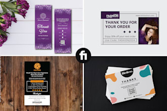 design amazon product insert card, thank you card, package insert