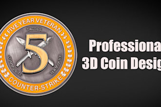 design command challenge coin and 3d mockup