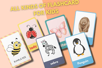 draw interactive printable flashcards for small children