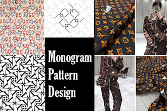 design a seamless luxury monogram pattern for your brand