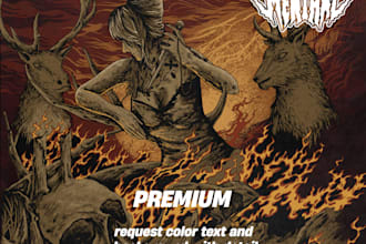 make dark art illustration, design, artwork, album cover, thsirt design,
