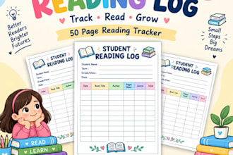 design a printable student reading log sheet for student