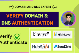 domain verify of gohighlevel, klaviyo, hubspot, and sendgrid