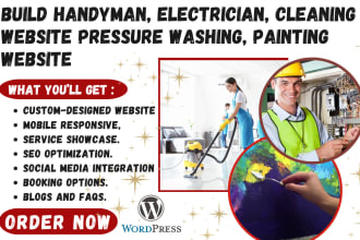 build handyman, electrician, cleaning website pressure washing, painting website