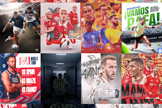 create sports poster, banner, flyer or any sports graphics