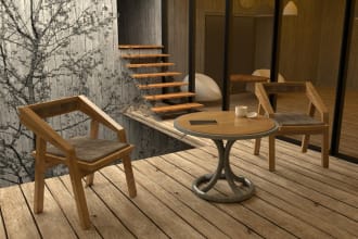 professional realistic 3d rendering furniture interior design using sketchup