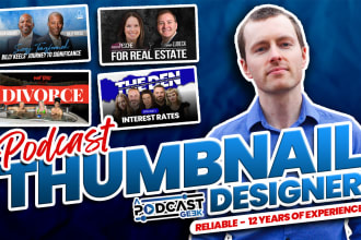 produce an engaging podcast thumbnail and optimized title