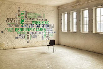 design core values, mission statement posters, or infographics