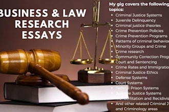 write business law, case law, briefs, and law essays