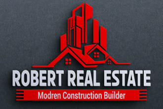 design timeless unique minimalist construction, real estate business logo design
