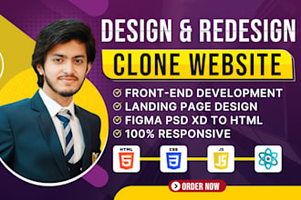 duplicate website or create a landing page using HTML CSS js