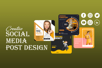 design 15 social media post graphics, social media post kit