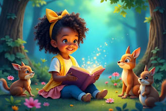 design children story book illustration, children story book illustration