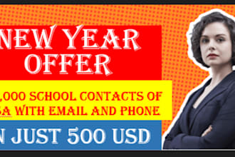 provide you list of US schools leads with emails phone address