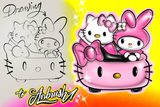 airbrush color for your drawing, illustration or book cover
