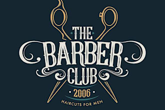 do unique barber shop, vintage and beauty salon logo design