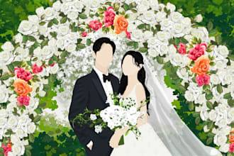 draw a minimalistic illustration or vector portrait for your family