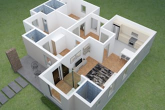 convert 2d floorplan to 3d real estate floorplan