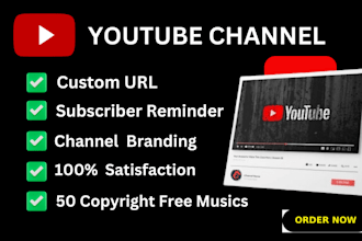 do youtube channel create and setup with intro, banner, SEO