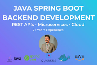develop java application, rest apis, microservices, and backends