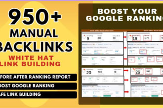 white hat contextual dofollow SEO manual backlinks with ranking report