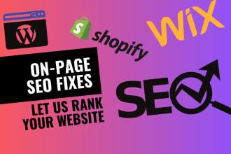 do technical and onpage SEO of your wordpress shopify wix website or store