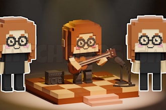 create 3d character in voxel style