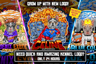 make kennel logo for frenchies and bullies in 24 hours