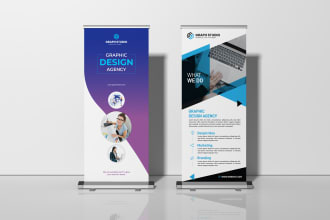 design professional roll up, pull up, x stand and retractable banner