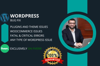 fix any wordpress issues and woocommerce errors